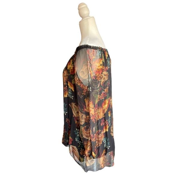 Floral Off / On Shoulder Silk Blouse - Picture 6 of 10